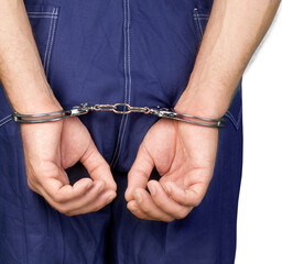 Convict with handcuffs behind their back