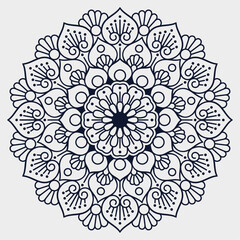 Black mandala flower pattern design