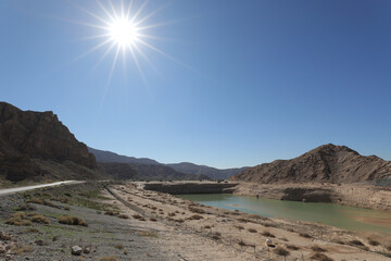Rugged mountains road