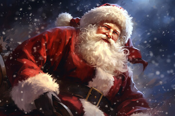 Santa Claus. celebrating christmas or new year. ai generative - obrazy, fototapety, plakaty