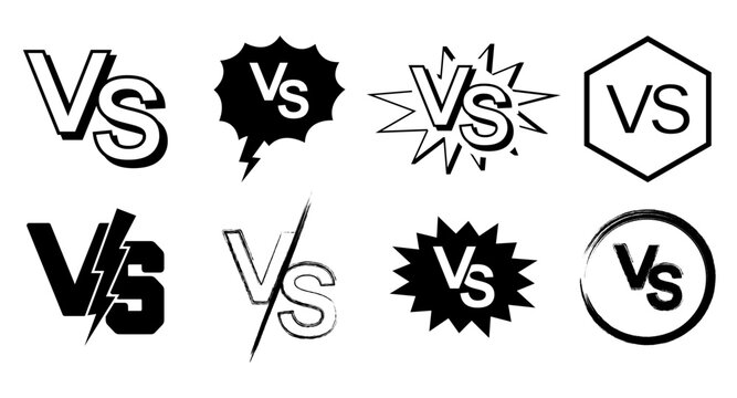 VS letter logo. Versus, Battle, Match, Fight Icon. Vector Illustration