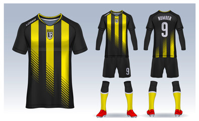 t-shirt sport design template, Soccer jersey mockup for football club. uniform front and back view.	