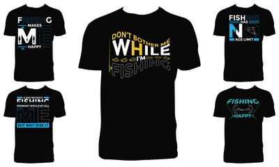 Fishing Typography T Shirt Design Bundle 