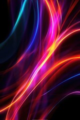 Fototapeta premium The wallpaper header has neon light lines as background. (Illustration, Generative AI)
