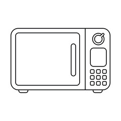 microwave outline illustration on white background doodle