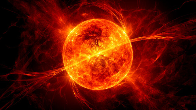太陽の活発な活動のイメージ　Generative AI
