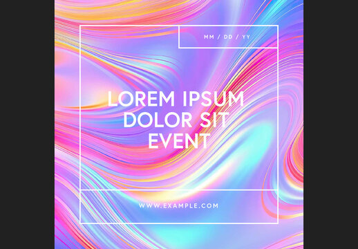 Event Layout For Social Media With Fluorescent Background and Generative Ai