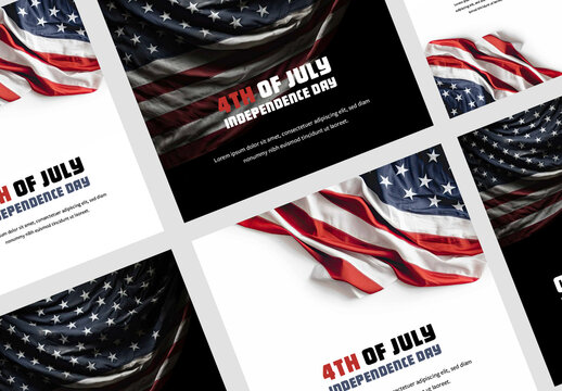 Fourth Of July Layouts With American Flag and Generative Ai