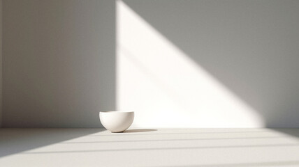 Empty minimalist geometrical scenario, created with AI Generative Technology