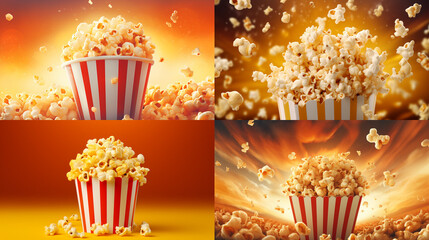 popcorn and movie tickets - obrazy, fototapety, plakaty