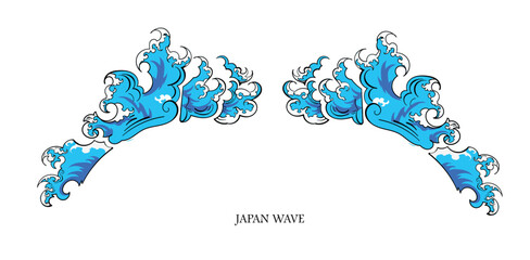 Japans Vector Wave Pattern , Japans illustration wave , Wave illustration Japans style 