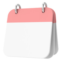 Empty calendar. 3D calendar. 3D illustration.