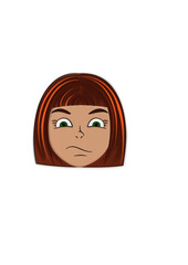 Cartoon face expressing nervousness with tense features and an uneasy expression.