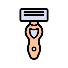 Shaving razor flat color icon