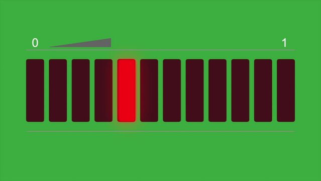 Animation video level indicator on green screen background