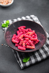 pasta fusilli beet vegetable sauce beetroot second course fresh food vegan meal food snack...