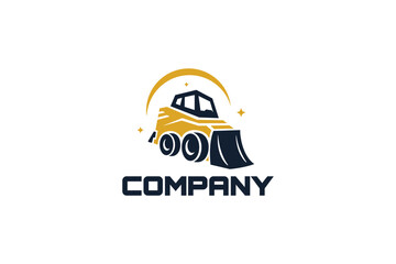 Creative logo design designated to a construction company. This logo design depicts a buldozer. 