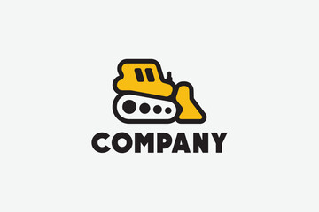 Creative logo design designated to a construction company. This logo design depicts a buldozer.