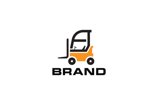 Creative logo design designated to a construction company. This logo design depicts a forklift shaped like the letter A. 