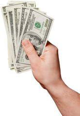 Human hand holds a stack Paper Currency