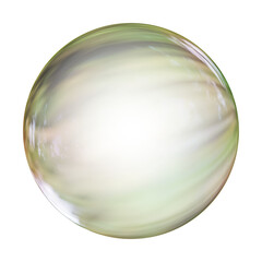 Realistic soap bubble or water droplet. Glass and glossy sphere in 3d rendering.
