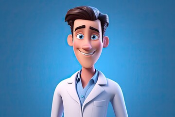 Caucasian Male Doctor Charming Background With Copyspace Generative AI