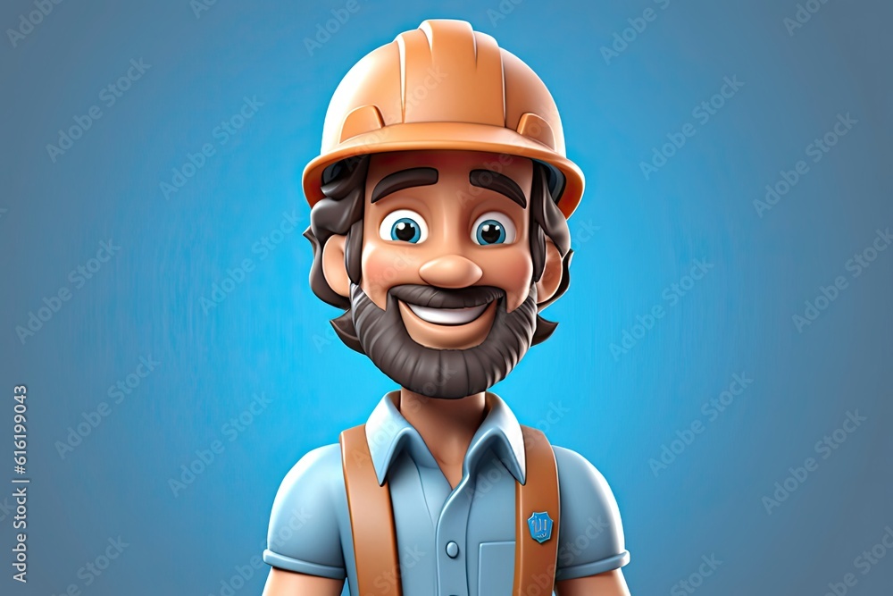 Poster caucasian man engineer handsome backdrop with copy space generative ai