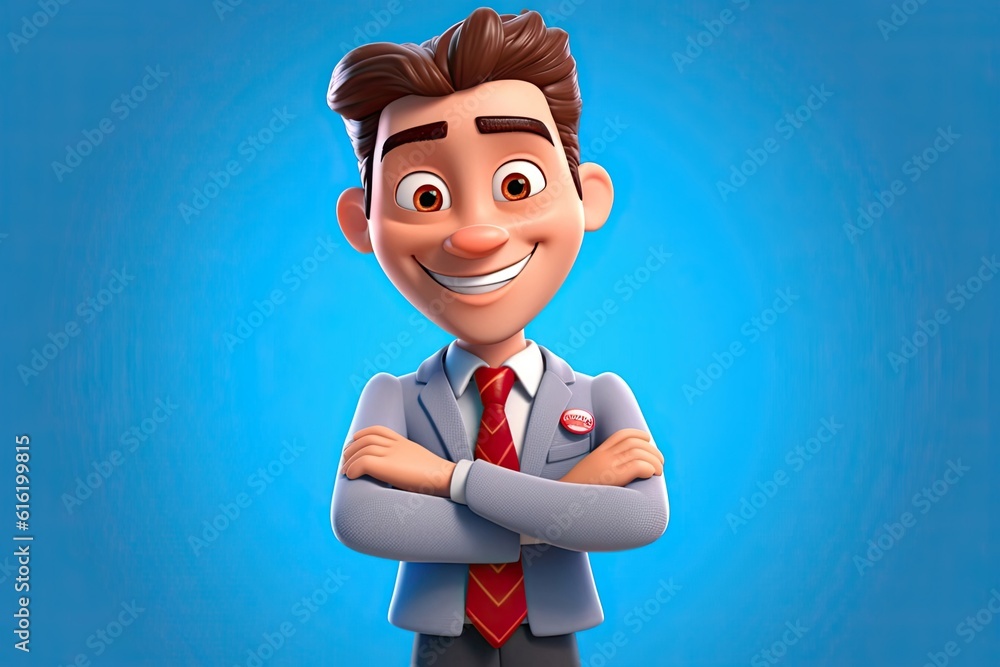Poster caucasian man flight attendant charming background with copy space generative ai