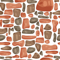 Seamless background with stones in cartoon style