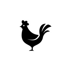 simple chicken icon illustration design, cute hen symbol © hafid