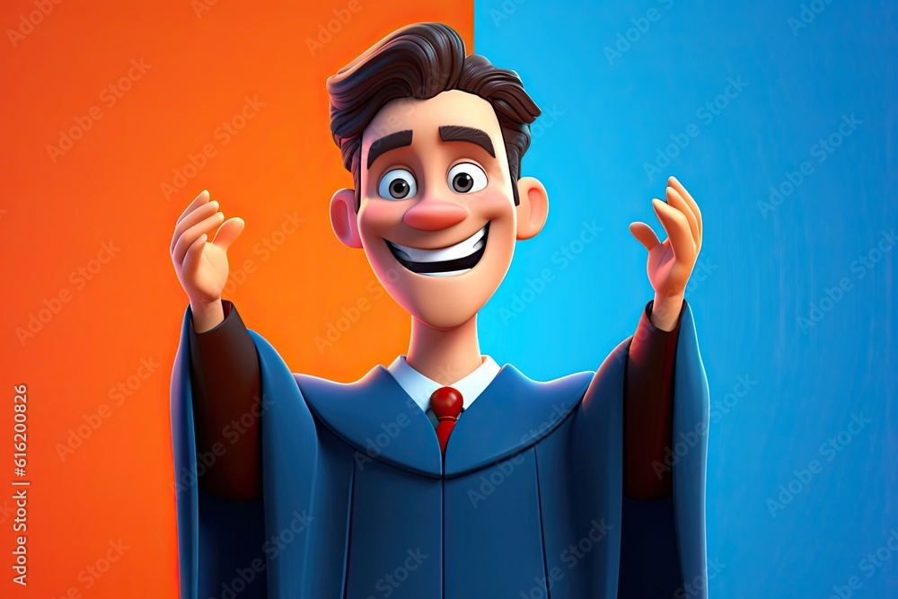 Poster caucasian male judge charming background with copy space generative ai
