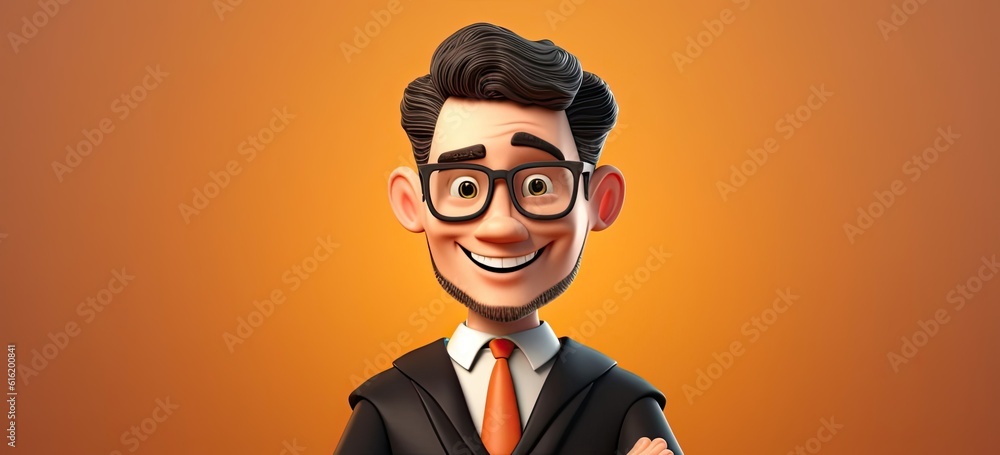 Poster caucasian man judge good looking backdrop with copyspace generative ai