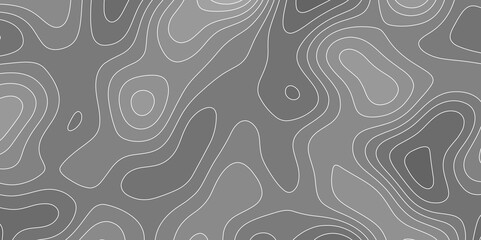 Abstract background with vector illustration of topographic line contour map, black-white design,
