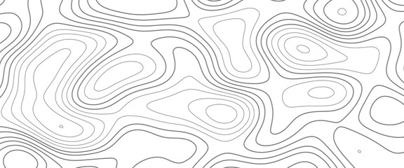 Naklejka premium Abstract background with vector illustration of topographic line contour map, black-white design,