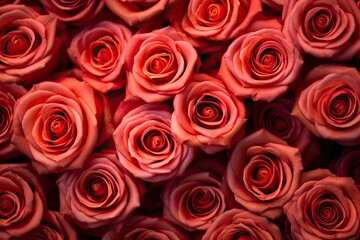 Pattern of red roses. Genaretive Ai
