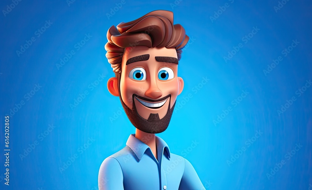 Poster caucasian man project manager good looking background with copy space generative ai
