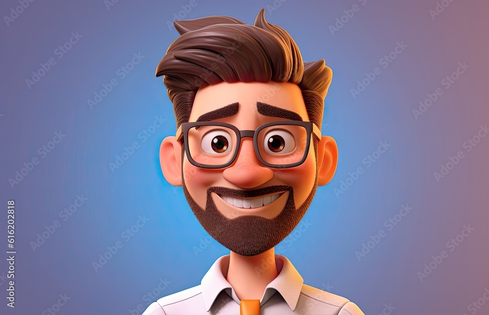 Poster caucasian male project manager handsome background with copyspace generative ai