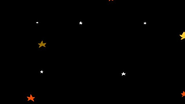 Animation video space with star with black background , doodle art