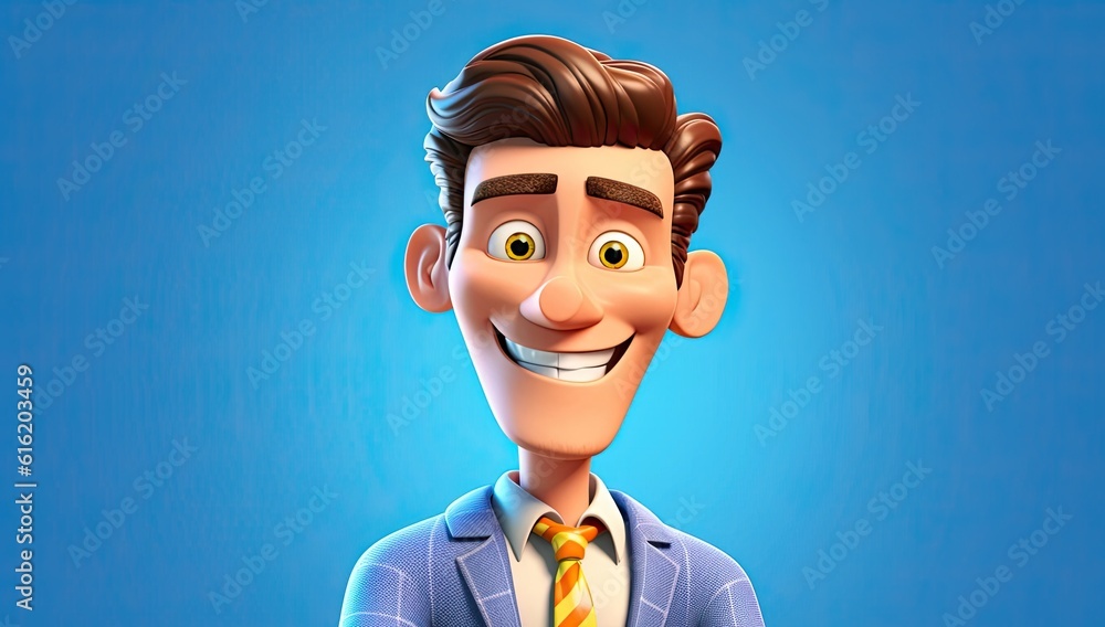 Poster caucasian man sales representative handsome background with copyspace generative ai