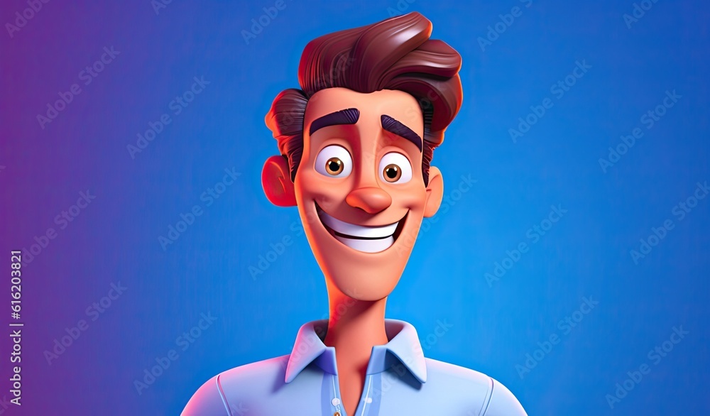 Poster caucasian man social media manager handsome backdrop with copyspace generative ai