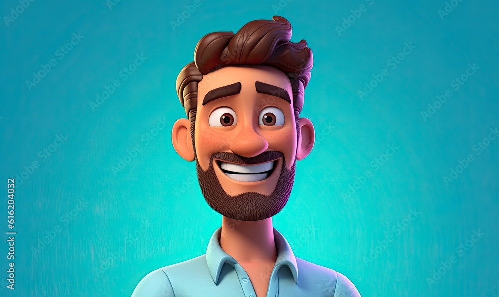 Poster caucasian male software developer handsome backdrop with copy space generative ai