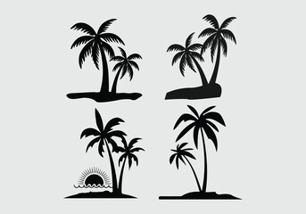 Fototapeta na wymiar palm trees silhouettes