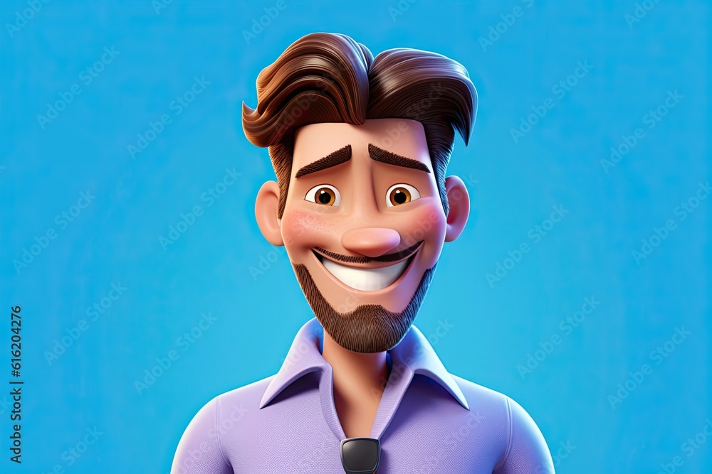 Poster caucasian man stylist handsome backdrop with copy space generative ai