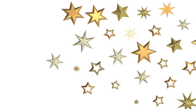 Enchanting 3D Gold Stars Rain: A Celestial Delight for the Eyes