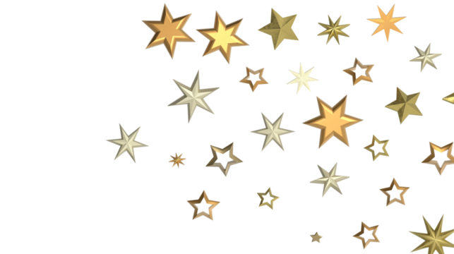 Enchanting 3D Gold Stars Rain: A Celestial Delight for the Eyes