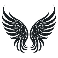 angel wings silhouette. vector illustration Icon. EPS 10