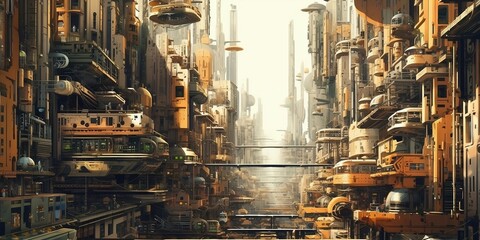View of a futurist city (Generative AI)