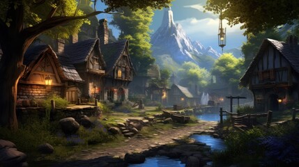 Naklejka premium Beautiful Game Environment Art