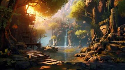 Obraz na płótnie Canvas Beautiful Game Environment Art