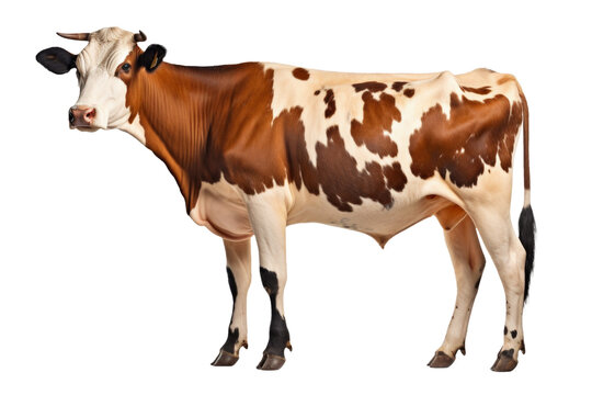 brown  and white bull png images _ animal images _ cow images _ brown and white in isolated white background 